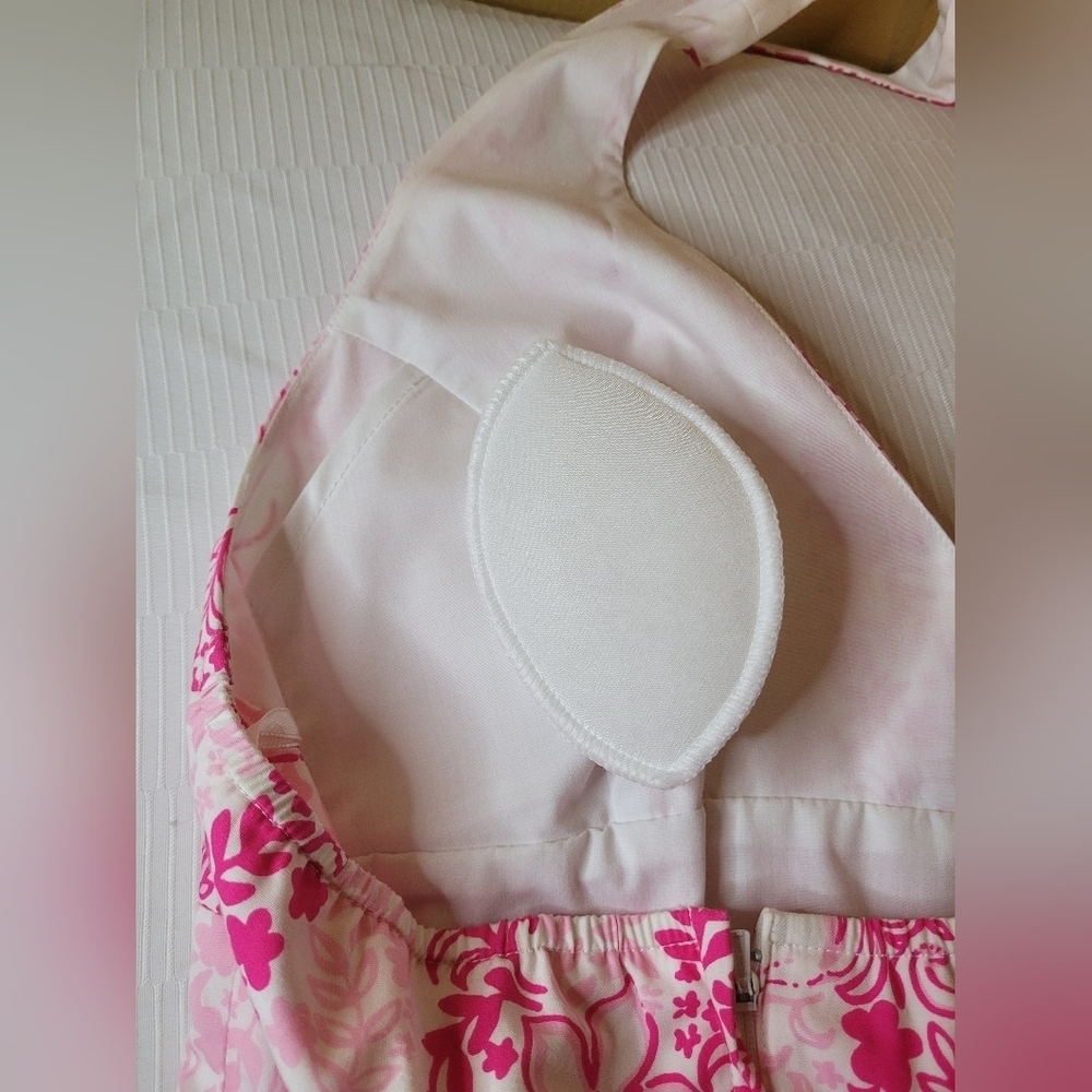 Lilly Pulitzer 100% Cotton Livie Pink Halter Top Dress sz 4 - Picture 4 of 15